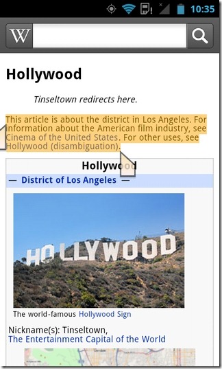 Wikipedia- 안드로이드-텍스트 선택 Wikipedia- 안드로이드-텍스트 선택