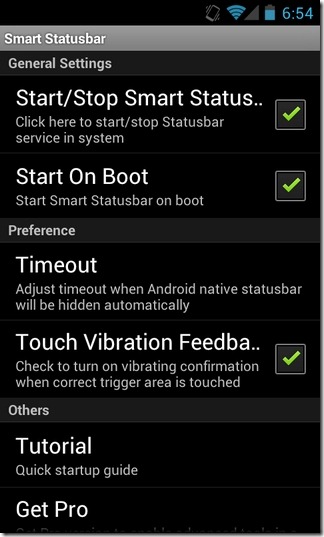 스마트 상태 표시 줄 -Android- 주 인터페이스 스마트 상태 표시 줄 -Android- 주 인터페이스