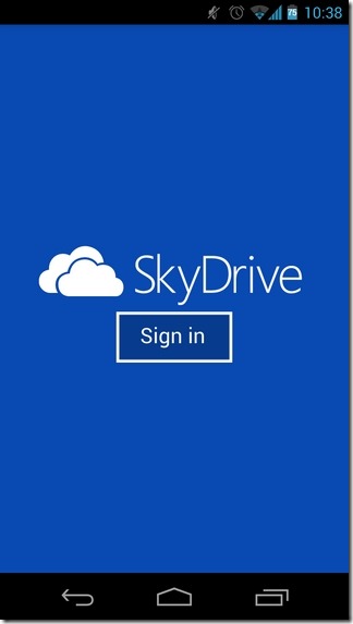 SkyDrive-Android 로그인 SkyDrive-Android 로그인