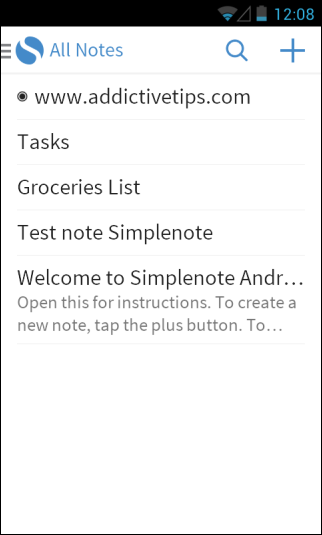 Simplenoteメイン Simplenoteメイン