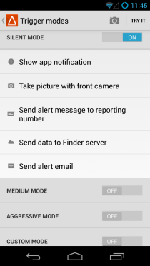 Droid Finder_Triggerモード Droid Finder_Triggerモード