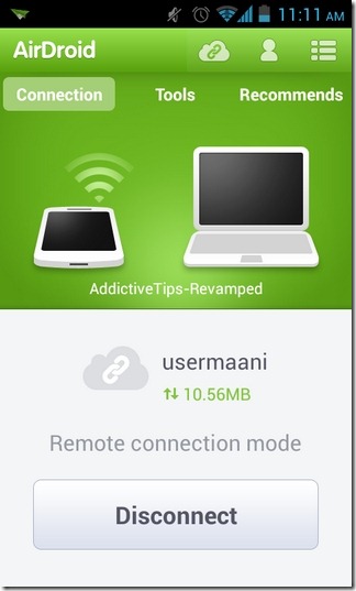 AirDroid2-Android-Bağlı