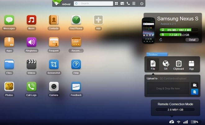 AirDroid2-Android-ul Web