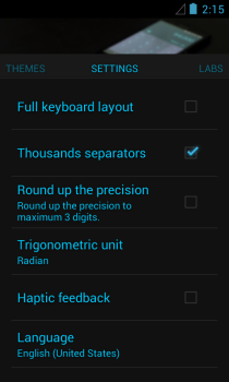 CALCU The Ultimate Calculator_Settings