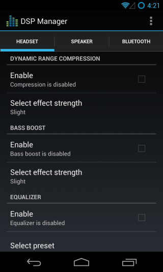 CM10.1 - Ayarlar - Cihaz - Ses - DSP Yöneticisi 1