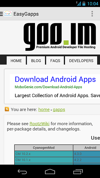 Android 2 için EasyGApps