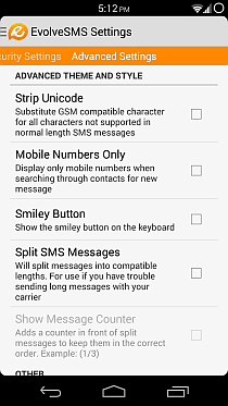EvolveSMS für Android 8