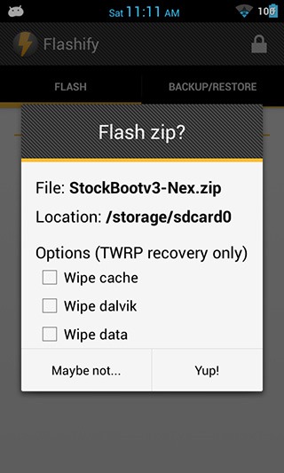 Flashify-Flashing-ZIP-Datei