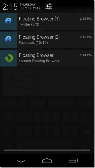 Floating-Browser-Flux-Android-Benachrichtigung