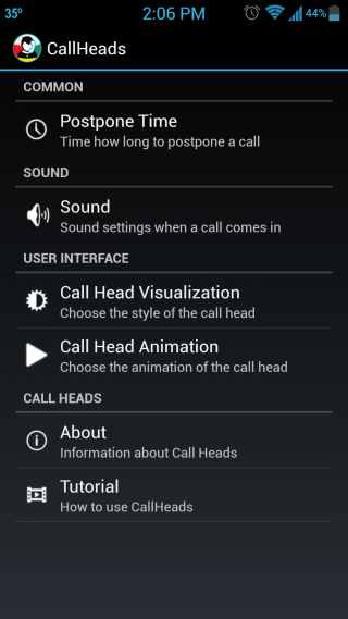 CallHeads-inställningar