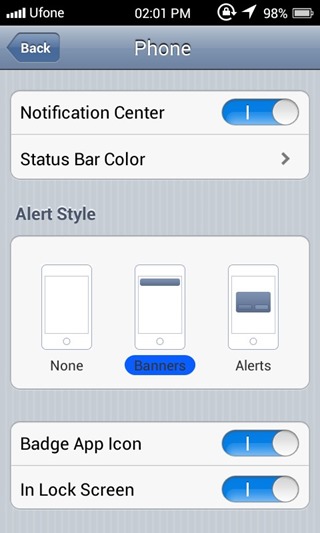 status bar ios app