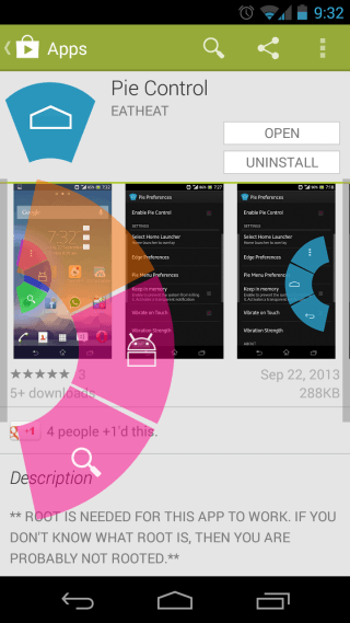 Controles de pastel para Android 6