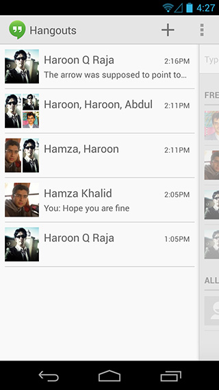 Hangouts para conversaciones de Android