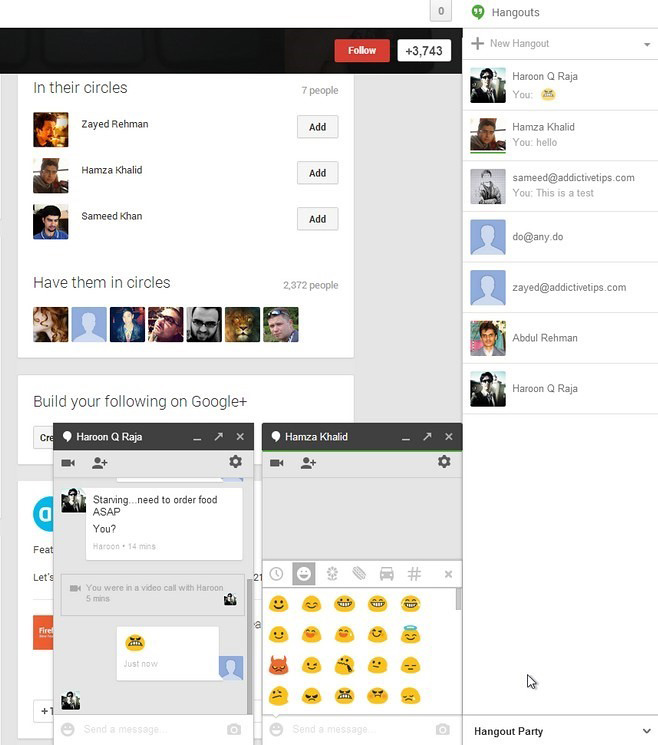 Google + -Hangouts