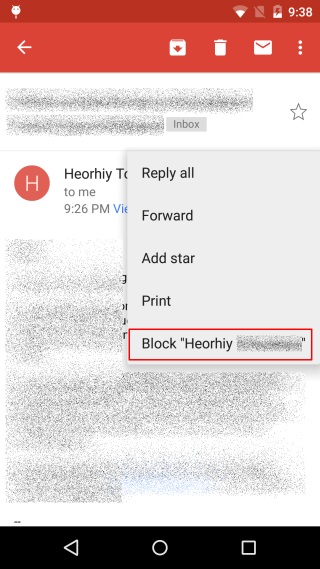 Google Mail-Android-Block