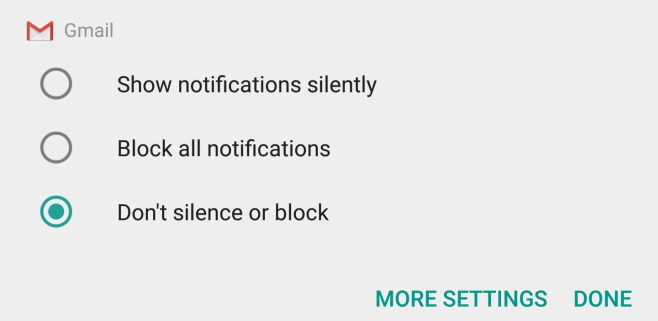 paramètres de notifications