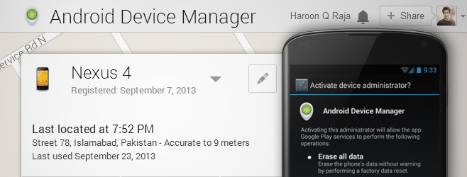 „Android-Device-Manager“ vadovas