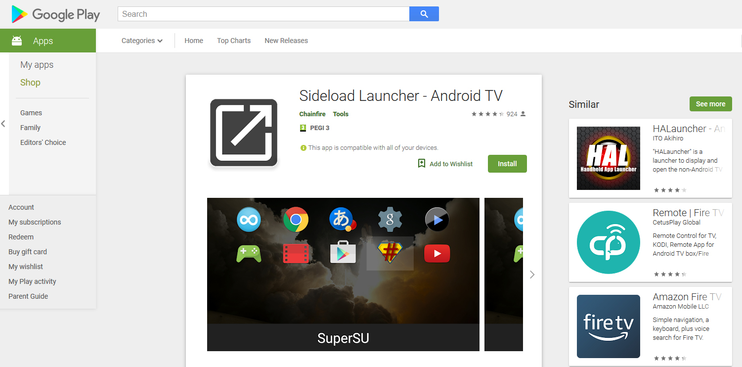 Google tv установка apk