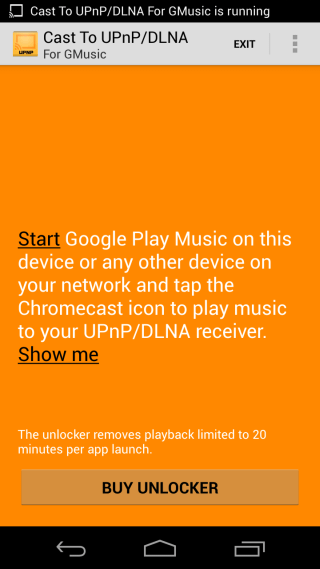 Näytetään UPnP DLNA: han GMusic 1: lle