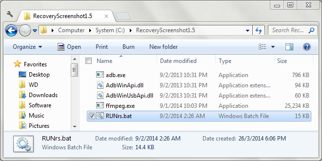 Android Recovery -näyttökuva Windows 01: lle