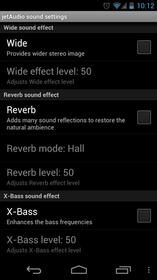 „jetAudio“, „Android“, „Audio-Settings2“