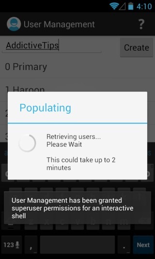 Android Jelly Bean User Management 2