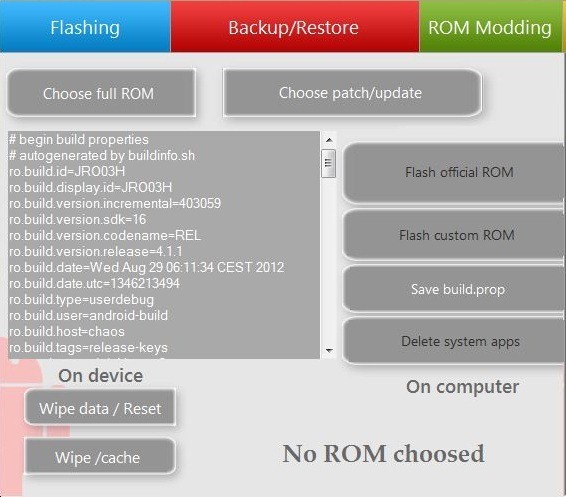 Android向けのUniflash編集build.prop Android向けのUniflash編集build.prop