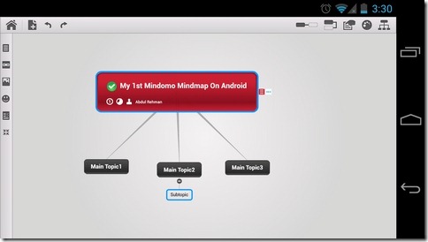 „Mindomo“, „Android“, „Landsacpe“