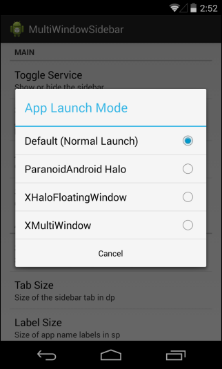 MultiWindow Sidebar_Launch Mode