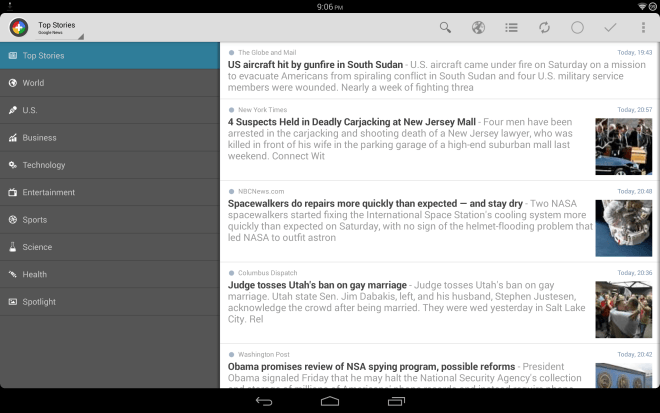 Nyheter for Android 03