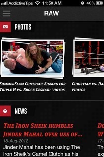 Photos WWE iOS