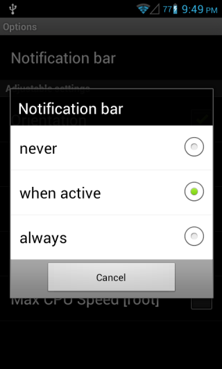 Setări PerApp Notificare Android