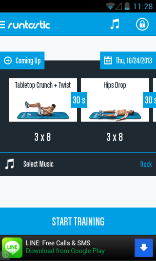 Runtastic Six Pack Abs -harjoittelu