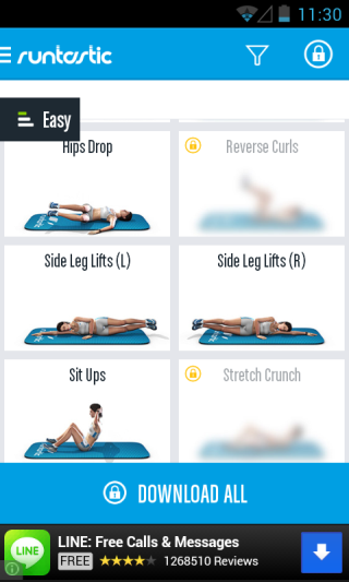 Runtastic Six Pack Abs -harjoittelu kaikki videot