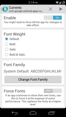 Розкритий модуль PerAppFonts для Android 5