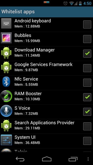 Smart-RAM-Booster-Android-listă albă