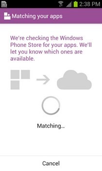 Wechseln Sie zu Windows Phone Android Check