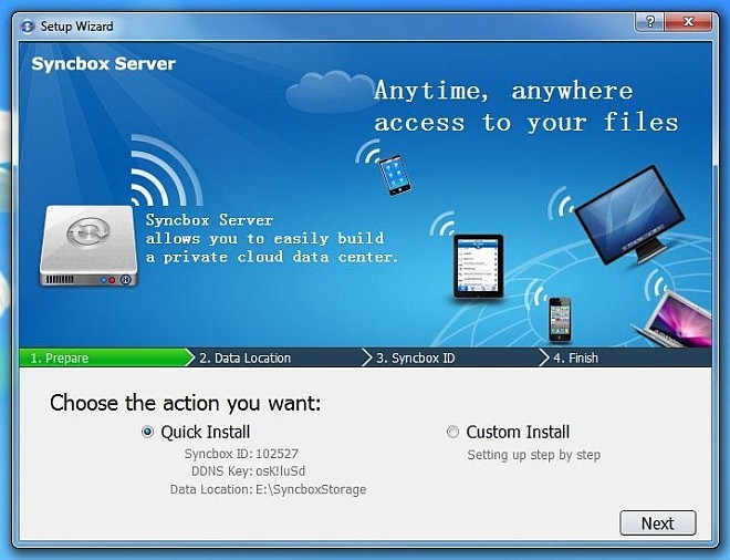 Nastavenie servera Syncbox Nastavenie servera Syncbox