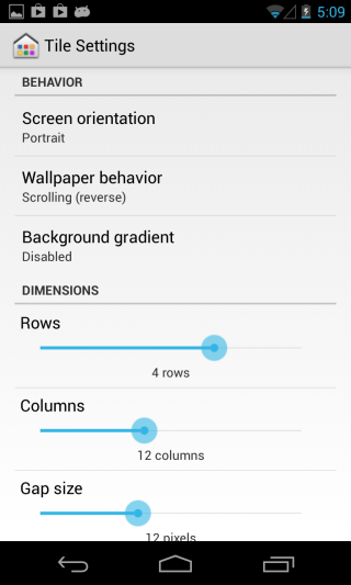 Tile Launcher_Settings