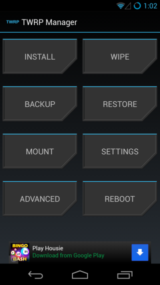 Správce TWRP Správce TWRP