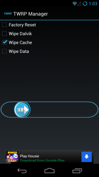 Správce TWRP Wipde Správce TWRP Wipde