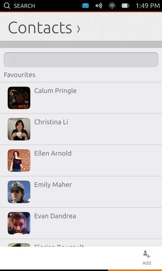 Ubuntu Touch Developer Preview Phone App Phone Contacts Контакти