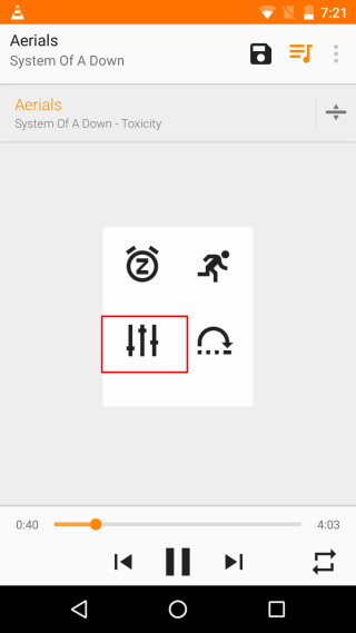 vlc-ekvalizér, android