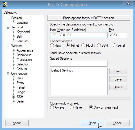Configurare PuTTY Configurare PuTTY