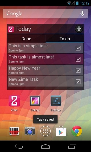 Zime-Android-widget