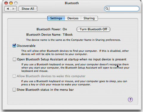 „Mac-Bluetooth“ nustatymai