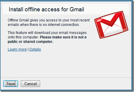 instalar offline para o gmail