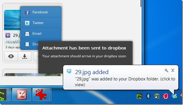 Dropboxに送信 Dropboxに送信
