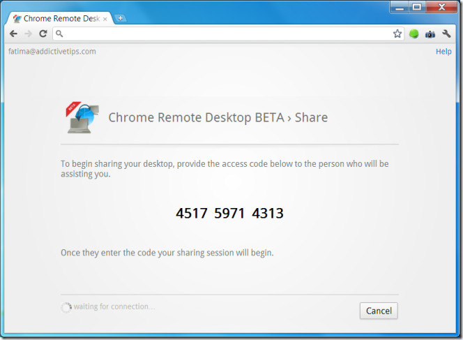 Chrome Uzaktan Masaüstü BETA kodu
