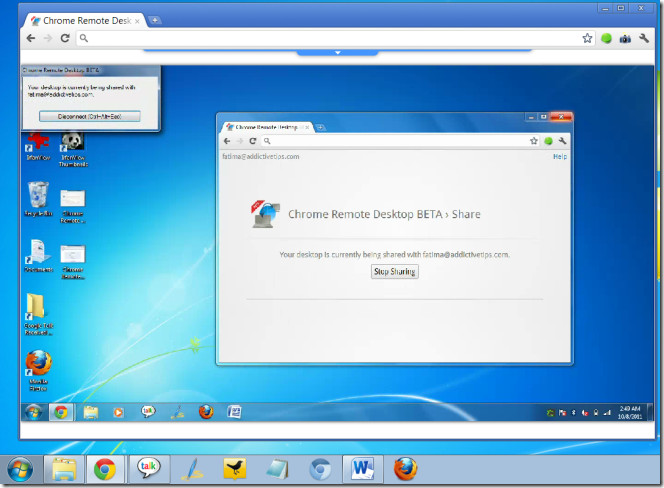 Chrome Remote Desktop BETA bağlı